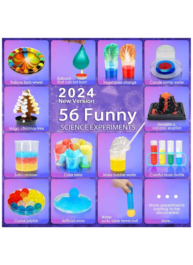 Educational Science Kit Kids Toys - 56 Science Lab Experiments, Science Kits for Kids Age 6-8-10-12, 70+ PCS DIY Stem Projects with Lab Coat Scientist Costume, Educational Toys for Kids Girls Boys