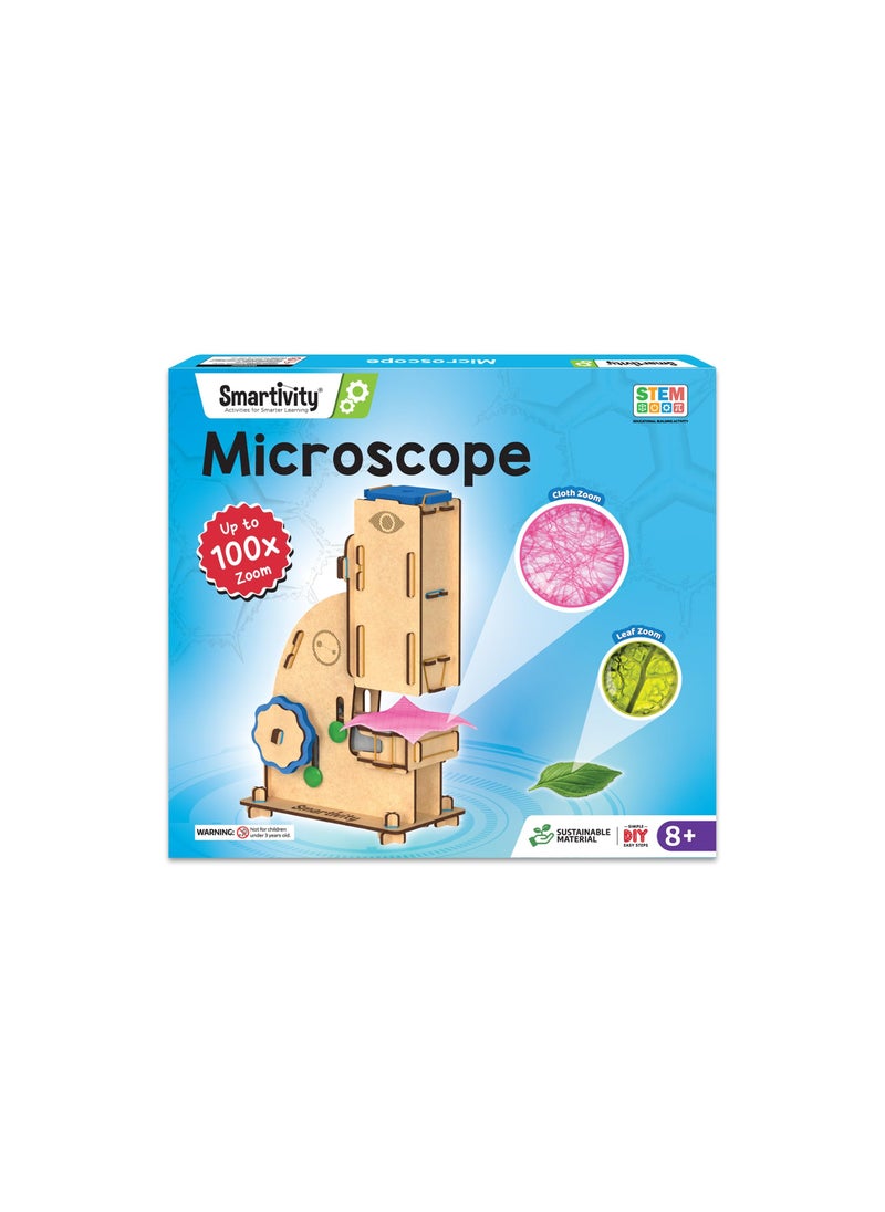 Smartivity Microscope 100x Zoom Toy for Kids Age 8-14 Years Old | Christmas, Birthday Gifts for Boys & Girls | DIY Science Toy for Kids 8,9,10,11,12,13,14 Years Old Students I STEM Sciene Kit