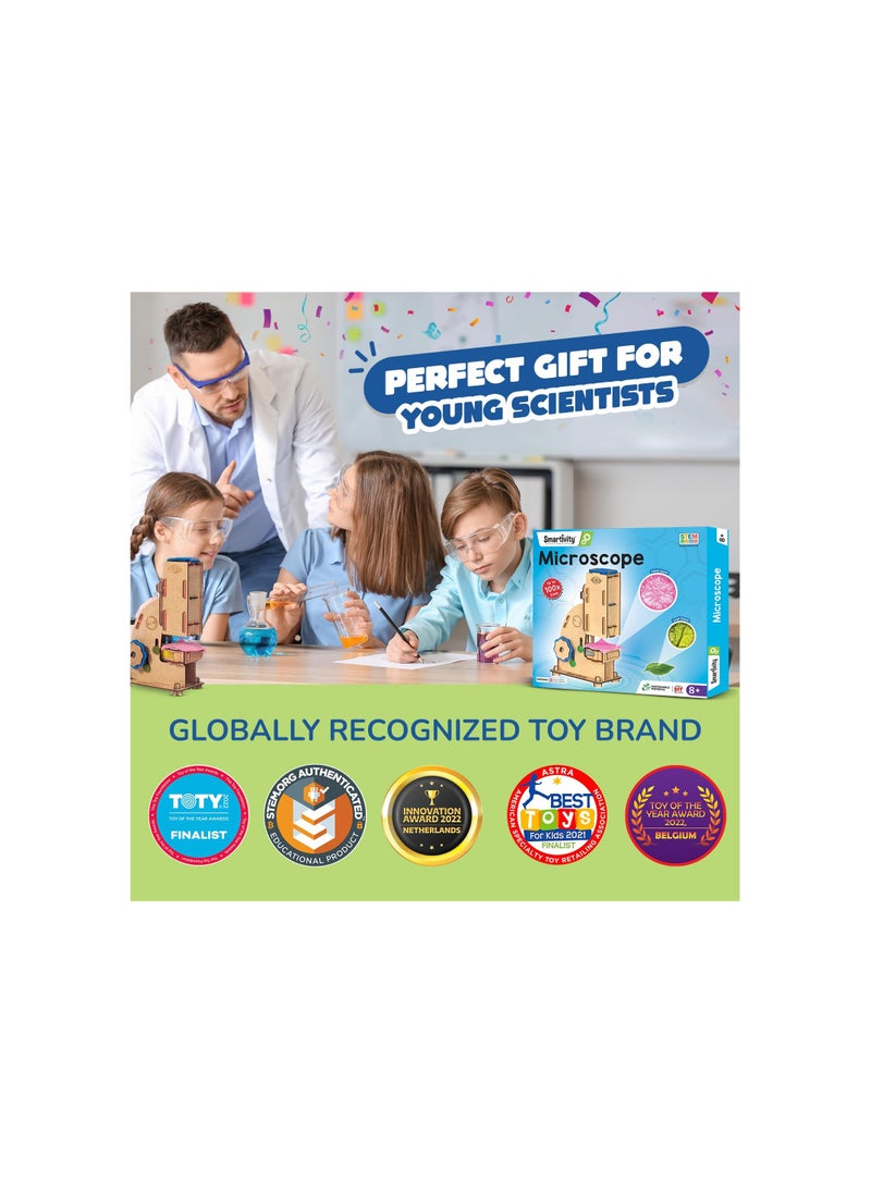 Smartivity Microscope 100x Zoom Toy for Kids Age 8-14 Years Old | Christmas, Birthday Gifts for Boys & Girls | DIY Science Toy for Kids 8,9,10,11,12,13,14 Years Old Students I STEM Sciene Kit