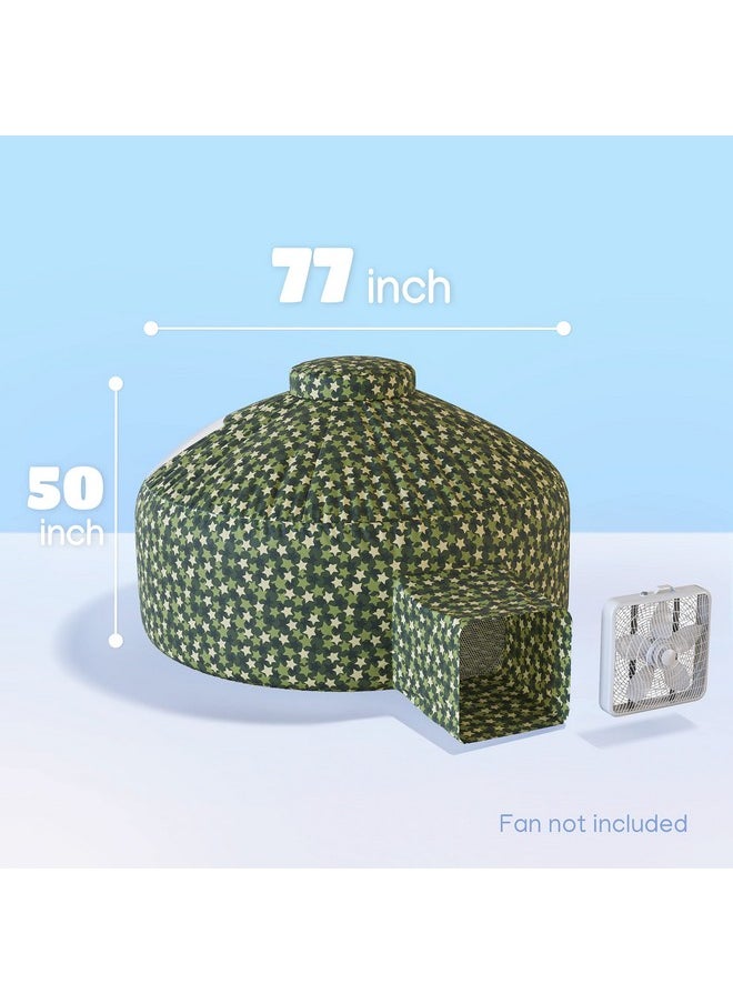 Air Tent Fort Camo Playhouse For Kids (Camo) - Classic Inflatable Kids Fort Sets Up And Stores Away In Seconds, 77 X 50 Inches (Fan Not Included)