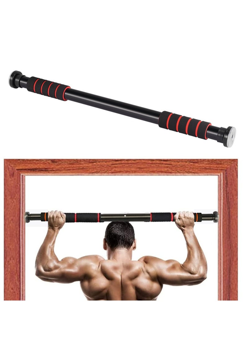 FFA SPORTS Adjustable (63-100cm) Doorway Pull up Bar Steel With Rubber Limiter And Screw, Stainless Steel Pull Up Adjustable Gym Horizontal Bar