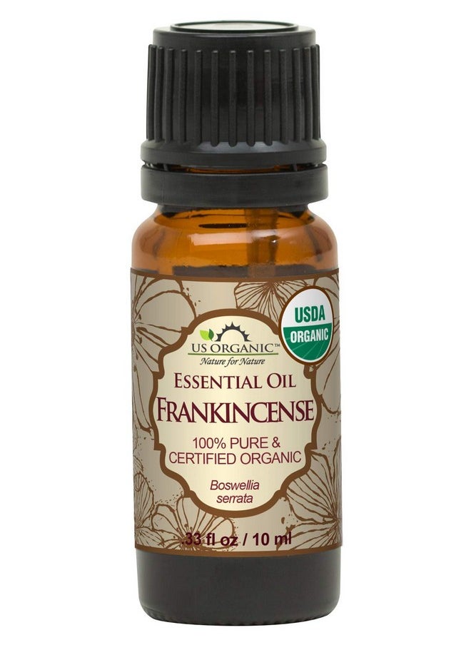 100% Pure Frankincense Essential Oil, Usda Certified Organic, Steam Distilled, Boswellia Serrata, Sourced From India, Topically Or In Diffuser, Perfect For Aging Skin, All Skin Type (10 Ml)