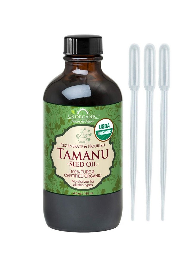 Tamanu Oil, Usda Certified Organic, 100% Pure Virgin Cold Pressed Unrefined, Dark Green Color, Sourced From Southeast Asia_Improved Cap_4Oz (115 Ml)