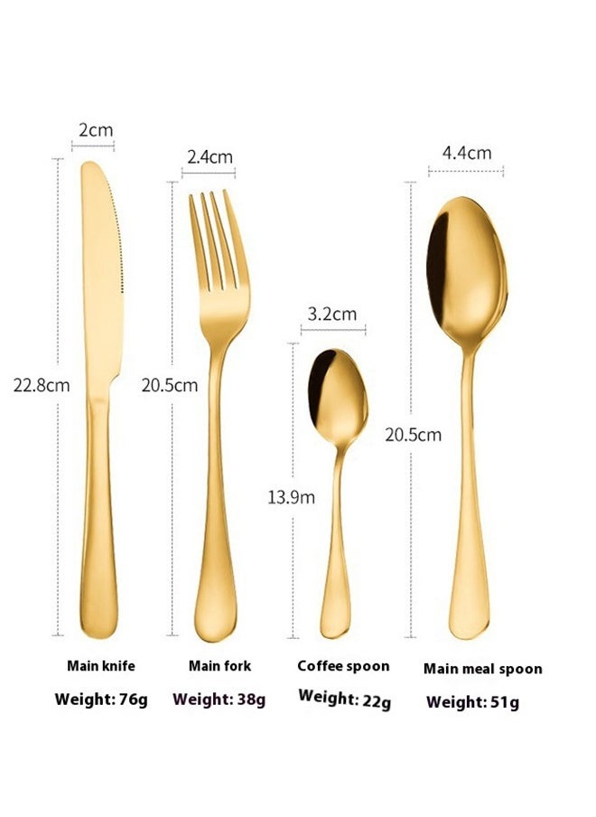 24-Piece Stainless Steel Cutlery Set with Storage Holder GoldComes with gift box packaging