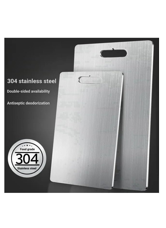 Liying Stainless Steel Cutting Board - Cutting Boards (30 * 25cm) for Kitchen, Dishwasher Safe Double-Sided Stainless Steel Board for Home, Kitchen, Outdoor Camping, Restaurant u0026 Hotel (M)