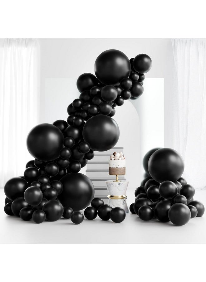 145Pcs Black Balloons Latex Balloons 18 12 10 5 Inch Party Balloon Kit Different Sizes For Birthday Party Wedding Balloon Graduation Baby Shower Decoration