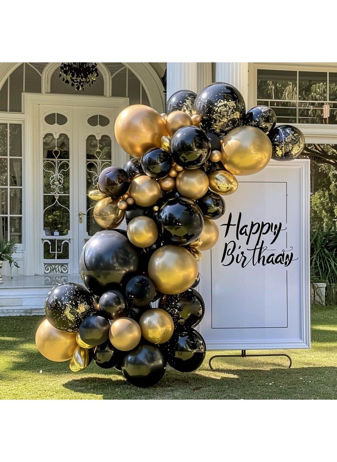 145Pcs Black Balloons Latex Balloons 18 12 10 5 Inch Party Balloon Kit Different Sizes For Birthday Party Wedding Balloon Graduation Baby Shower Decoration