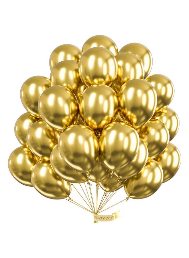 Metallic Gold Balloons, 50 Pcs 12 Inch Gold Metallic Balloons, Gold Balloons For Balloon Garland Or Balloon Arch As Party Decorations, Birthday Decorations, Baby Shower Decorations, Gold-G101