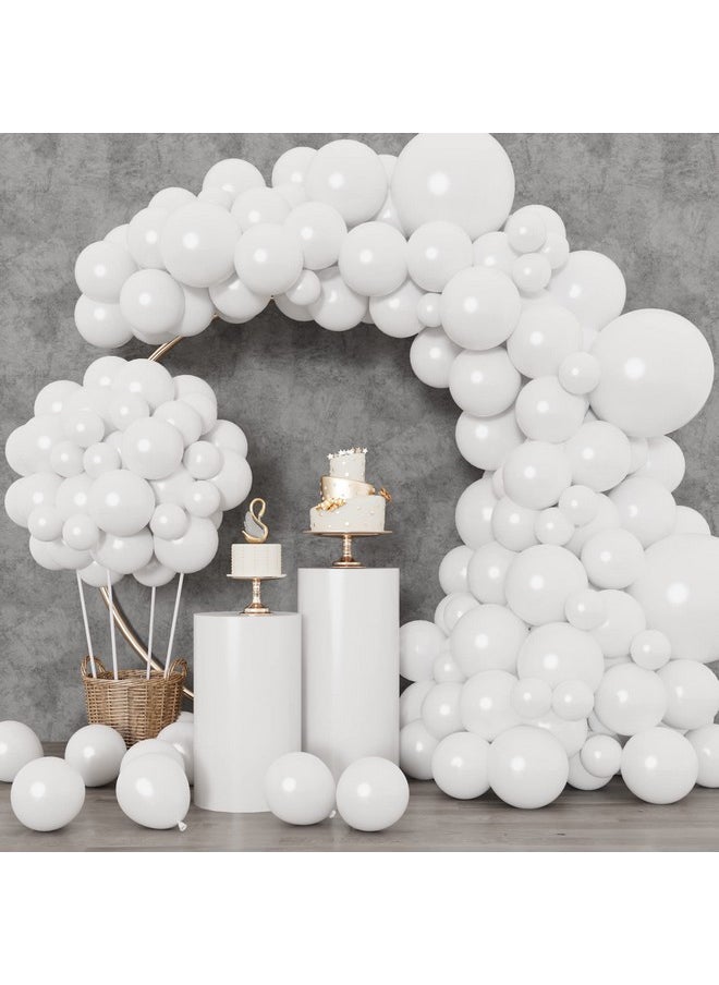 129Pcs White Balloons Different Sizes 18 12 10 5 Inch For Garland Arch,Party Latex Balloons For Birthday Party Wedding Anniversary Baby Shower Party Decoration