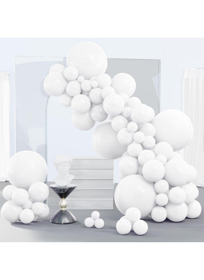 White Balloons, 140 Pcs Matte White Balloons Different Sizes Pack Of 18 Inch 12 Inch 10 Inch 5 Inch White Balloons For Balloon Garland Or Balloon Arch As Birthday Party Decorations, White-Y13