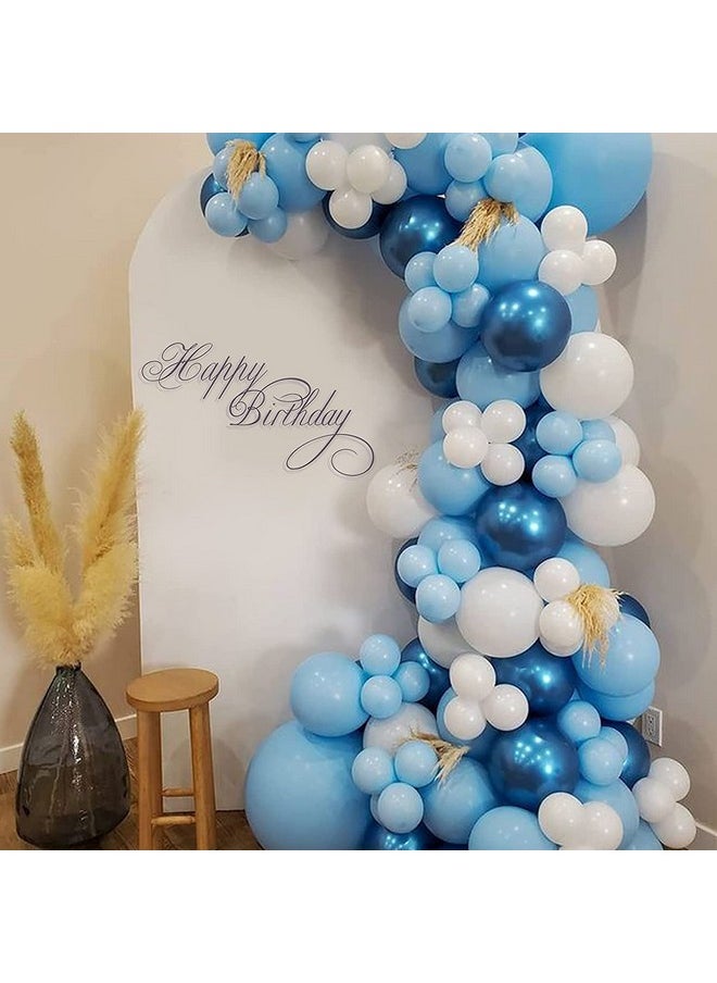 Blue Balloon Set, 60 Packs 12 Inches Metallic Chrome Blue Balloons Pearl Blue Balloons Macaron Baby Blue Balloons Light Blue Balloons For Bridal Shower, Wedding, Baby Shower, Birthday Party,