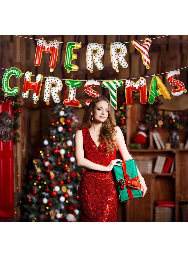 Donut Merry Christmas Balloons Banner, Christmas Party Decorations