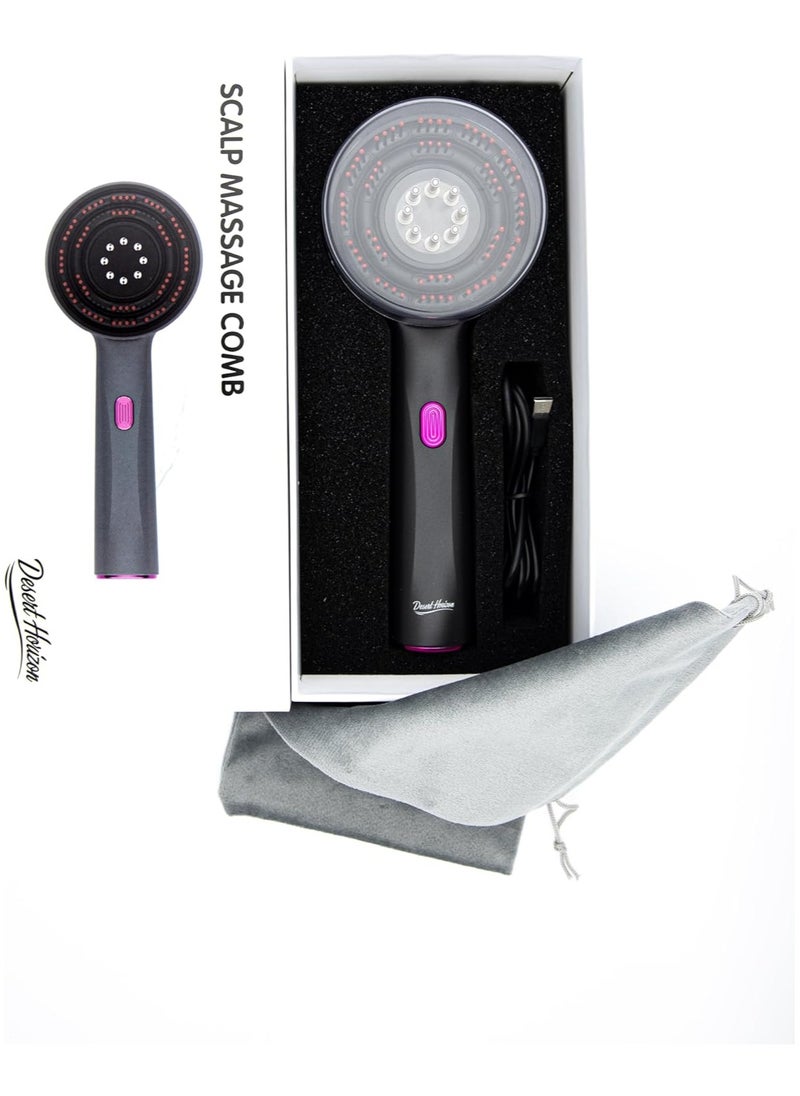 2025 Deluxe Scalp Massage Brush with Oil Applicator – Wireless Electric Massager, Shiatsu Relax, IPX7 Waterproof, Compact Deep Massage Tool for Hair Care & Head Comfort (Grey)