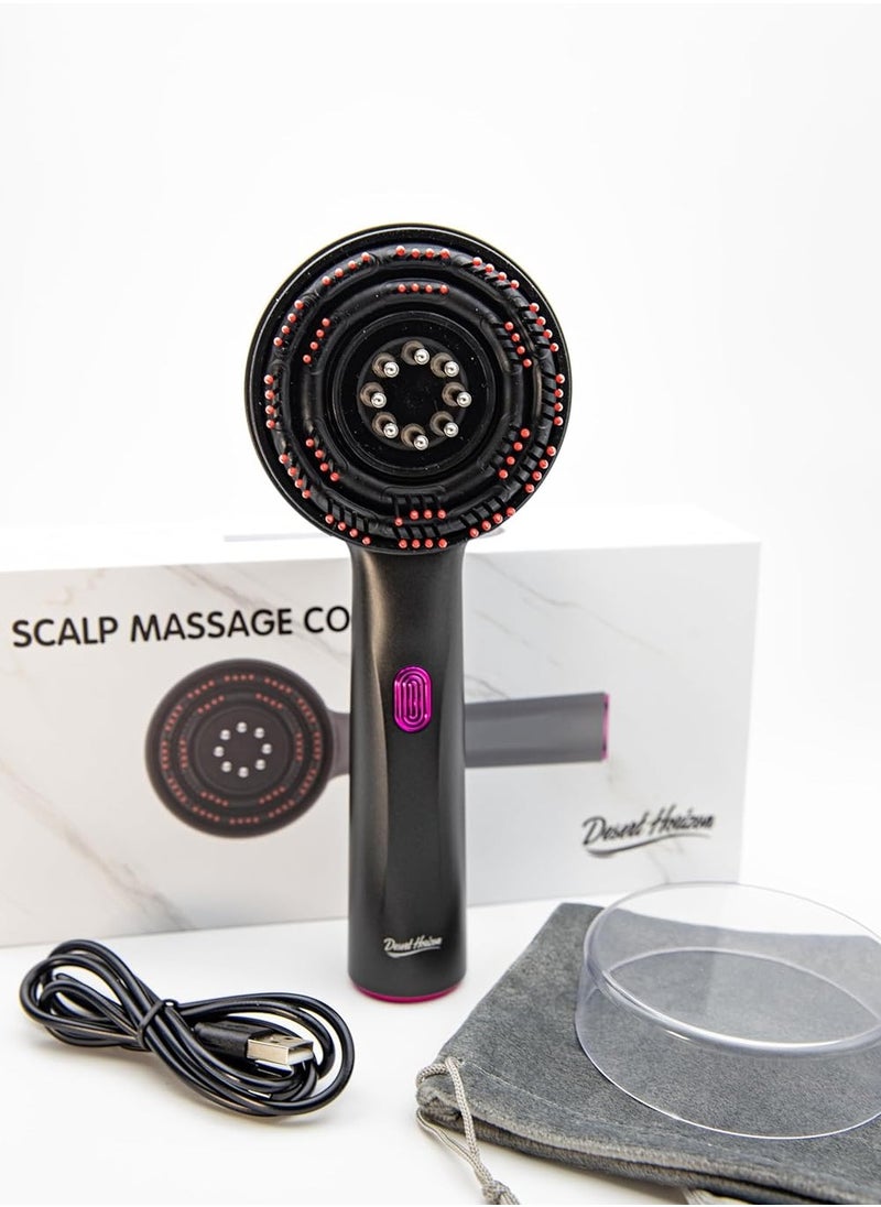 2025 Deluxe Scalp Massage Brush with Oil Applicator – Wireless Electric Massager, Shiatsu Relax, IPX7 Waterproof, Compact Deep Massage Tool for Hair Care & Head Comfort (Grey)