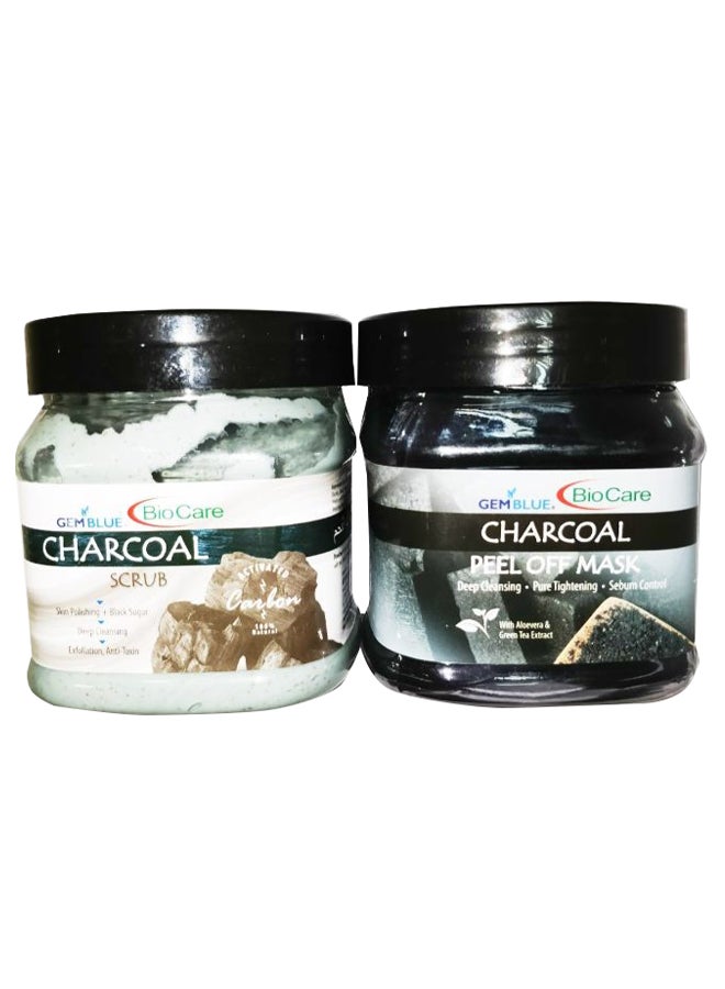 Charcoal Body Scrub And Peel-Off Mask 2 x 500ml