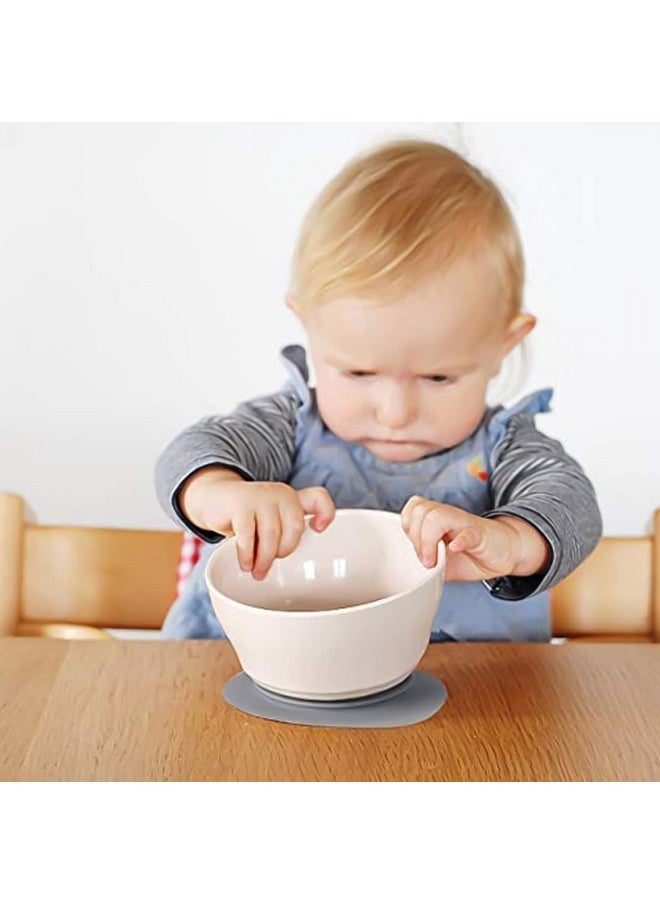 First Bites Set With Cereal Bowl, Detachable Suction Foot, And Training Spoon For Baby Toddler Kids - Promotes Self Feeding | Eco-Friendly And Bpa Free | Dishwasher Safe (Vanilla & Aqua)