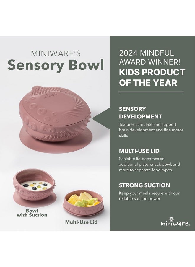 Sensory Baby Bowl - Raspberry - Silicone Bowls For Baby To Combine Mealtime With Sensory Development - 100% Food Grade Silicone Baby Bowls - Bpa Free, Non-Toxic Todddler Bowls