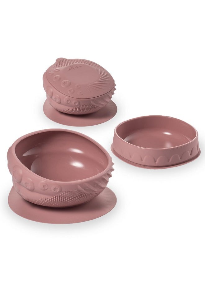 Sensory Baby Bowl - Raspberry - Silicone Bowls For Baby To Combine Mealtime With Sensory Development - 100% Food Grade Silicone Baby Bowls - Bpa Free, Non-Toxic Todddler Bowls