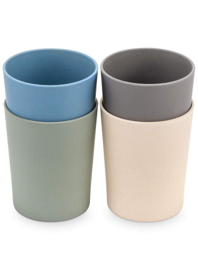Bamboo Toddler Cups - 4 Pc Set (10 Fl Oz), Organic & Non-Plastic Cup Pack For Toddlers, Big Kids Or Baby, Natural