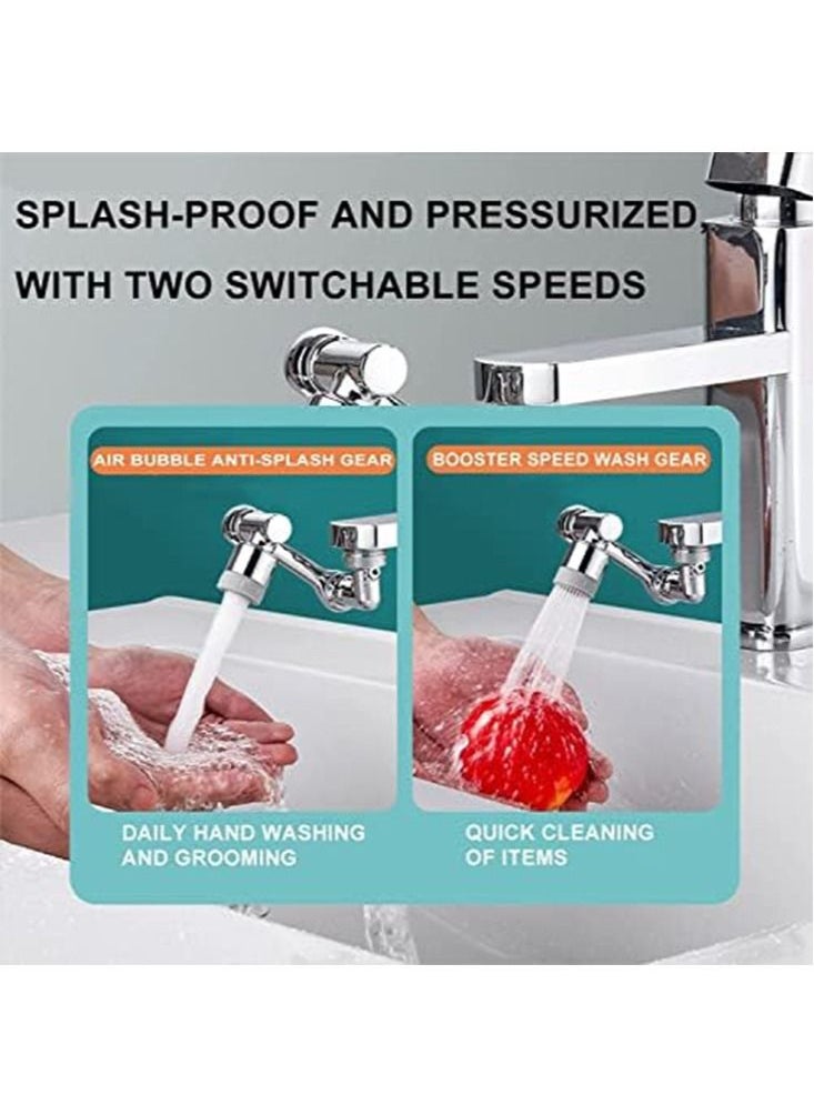 Swivel Faucet Kitchen Sink Water Aerator with the 1080 degree Swivel Faucet Aerator Universal AntiSplash Adapter with Dual Water Outlet Modes and 4 Layer Filter