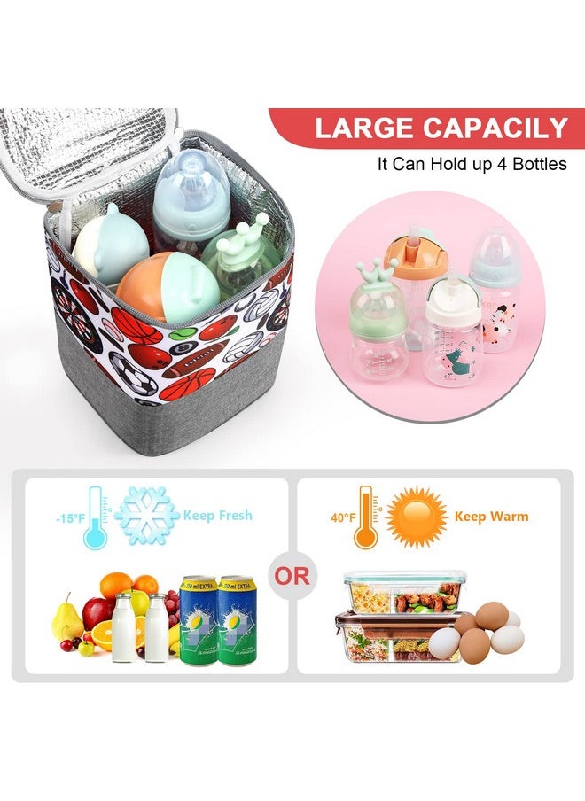 Breastmilk Cooler Bag, Baby Bottle Cooler Bags, Insulated Bottle Cooler Tote Bags On The Go, Fits 4 Large 8Oz Bottles, For Nursing Mom Daycare Travel