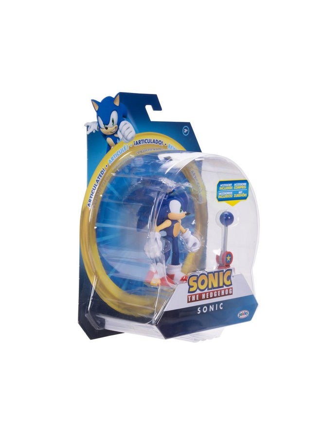 4-Inch Sonic Action Figure With Blue Checkpoint Accessory. Ages 3+ (Officially Licensed By Sega)