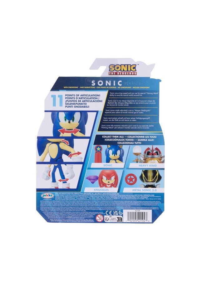 4-Inch Sonic Action Figure With Blue Checkpoint Accessory. Ages 3+ (Officially Licensed By Sega)