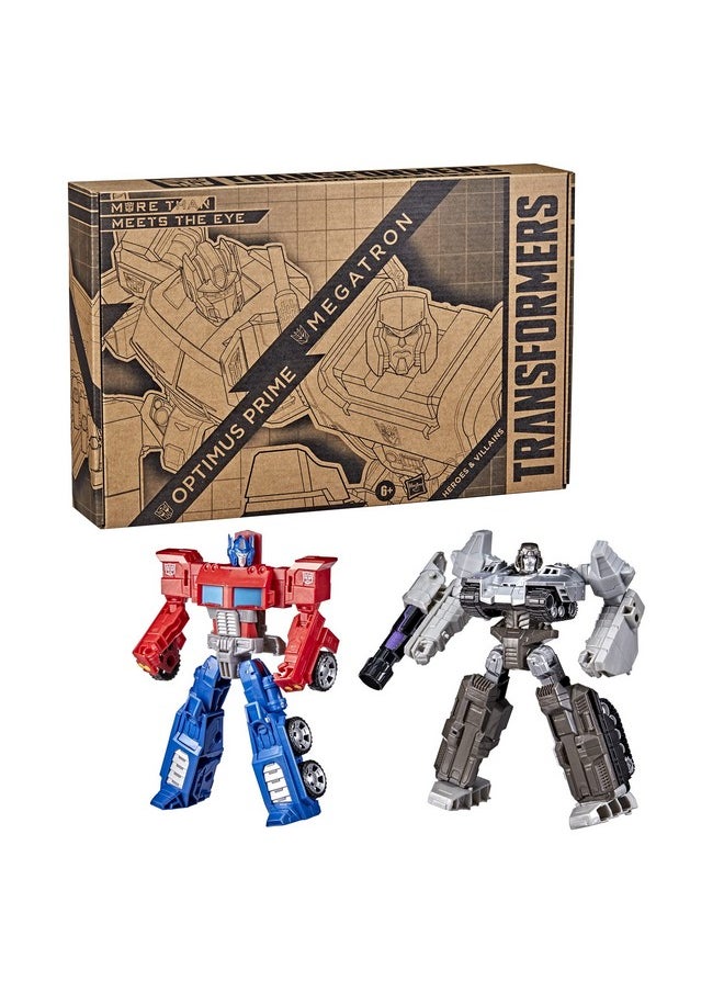 Toys Heroes And Villains Optimus Prime And Megatron 2-Pack Action Figures - For Kids Ages 6 And Up, 7-Inch (Amazon Exclusive)