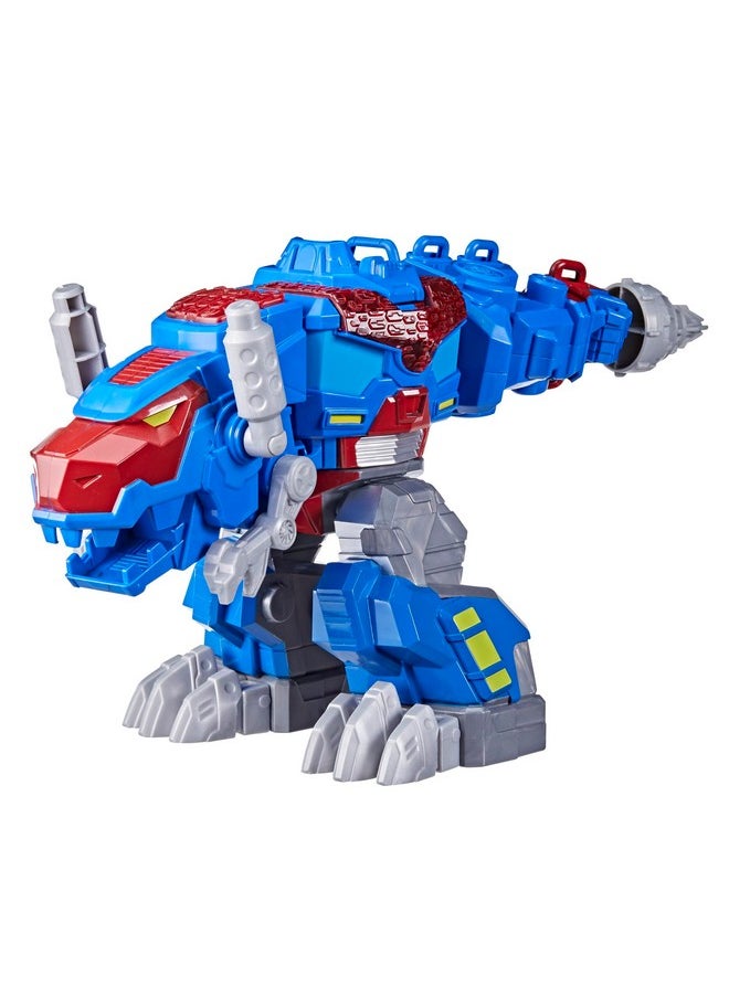 Dinobot Adventures Optimus Prime T-Rex Converting Toy With Lights And Sounds, 9+ Inch Action Figure, Ages 3 And Up