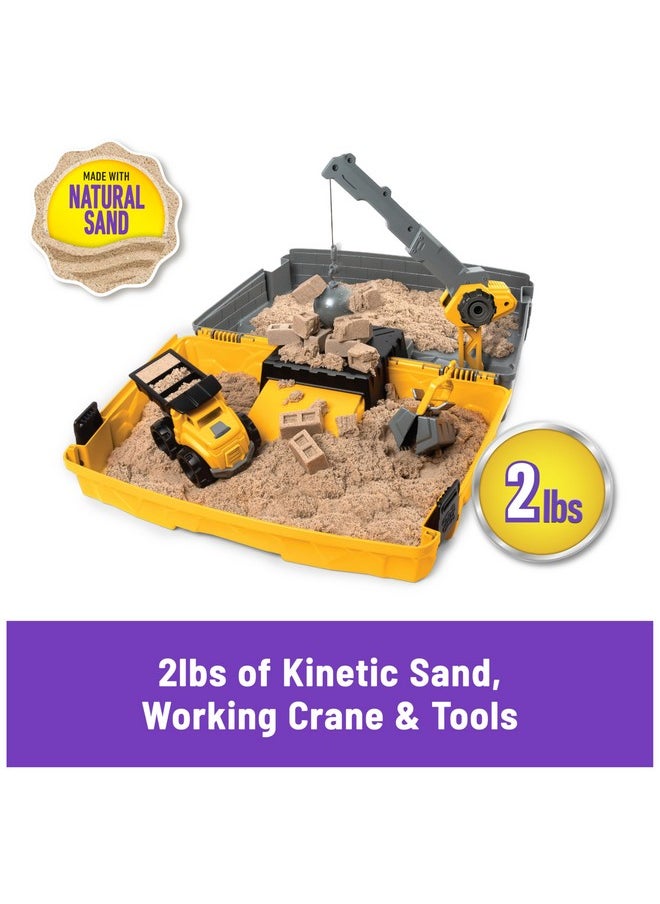 , Construction Site Folding Sandbox With Toy Truck & 2Lbs Moldable Play Sand, Sensory Toys, Christmas Gifts For Kids Ages 3+