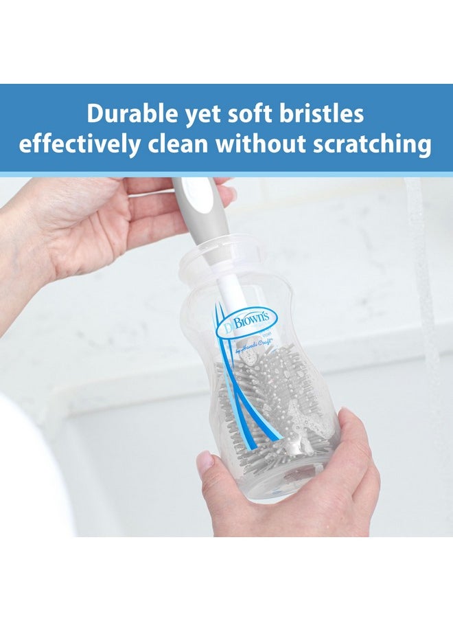 Soft Touch No Scratch Baby Bottle Cleaning Brush Nipple Cleaner With Stand And Storage Clip, Bpa Free, Blue 1-Pack