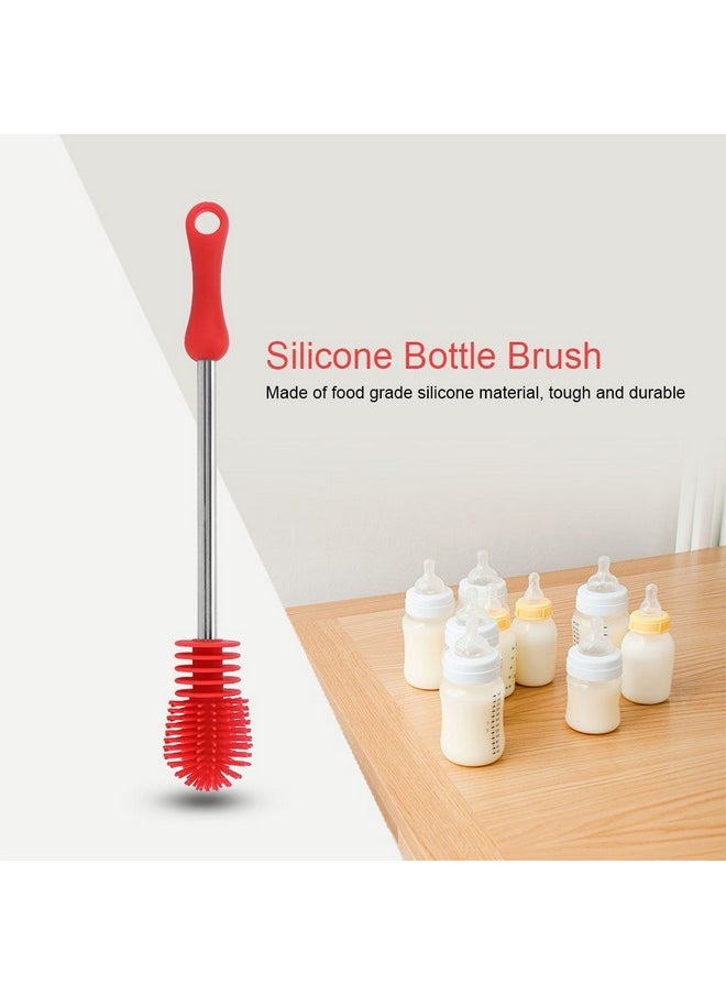 Silicone Anti-Slip Bottle Brush, Red, 10