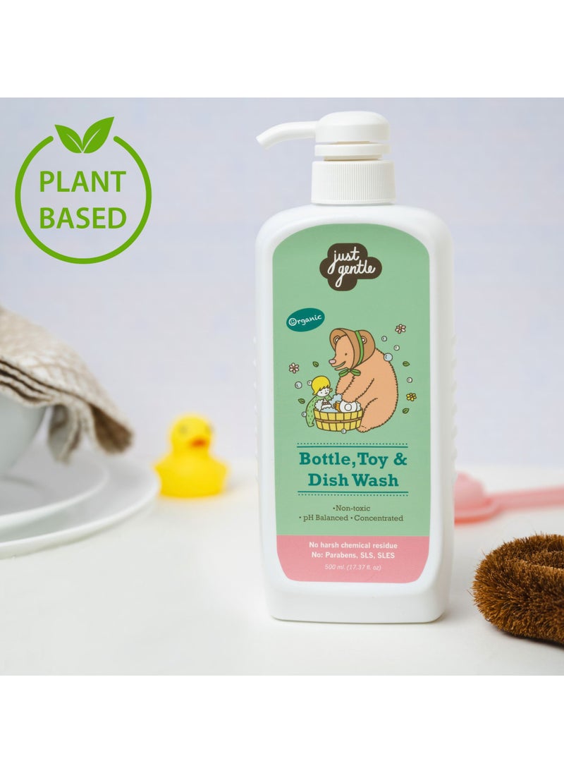 Natural Bottle, Toys & Dish Wash - Plant-Based, Safe for Babies, Effective Cleaning with Organic Chamomile, 500ml