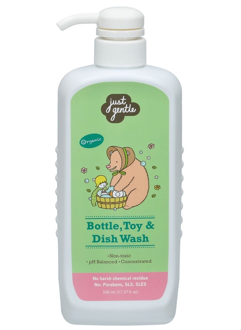 Natural Bottle, Toys & Dish Wash - Plant-Based, Safe for Babies, Effective Cleaning with Organic Chamomile, 500ml