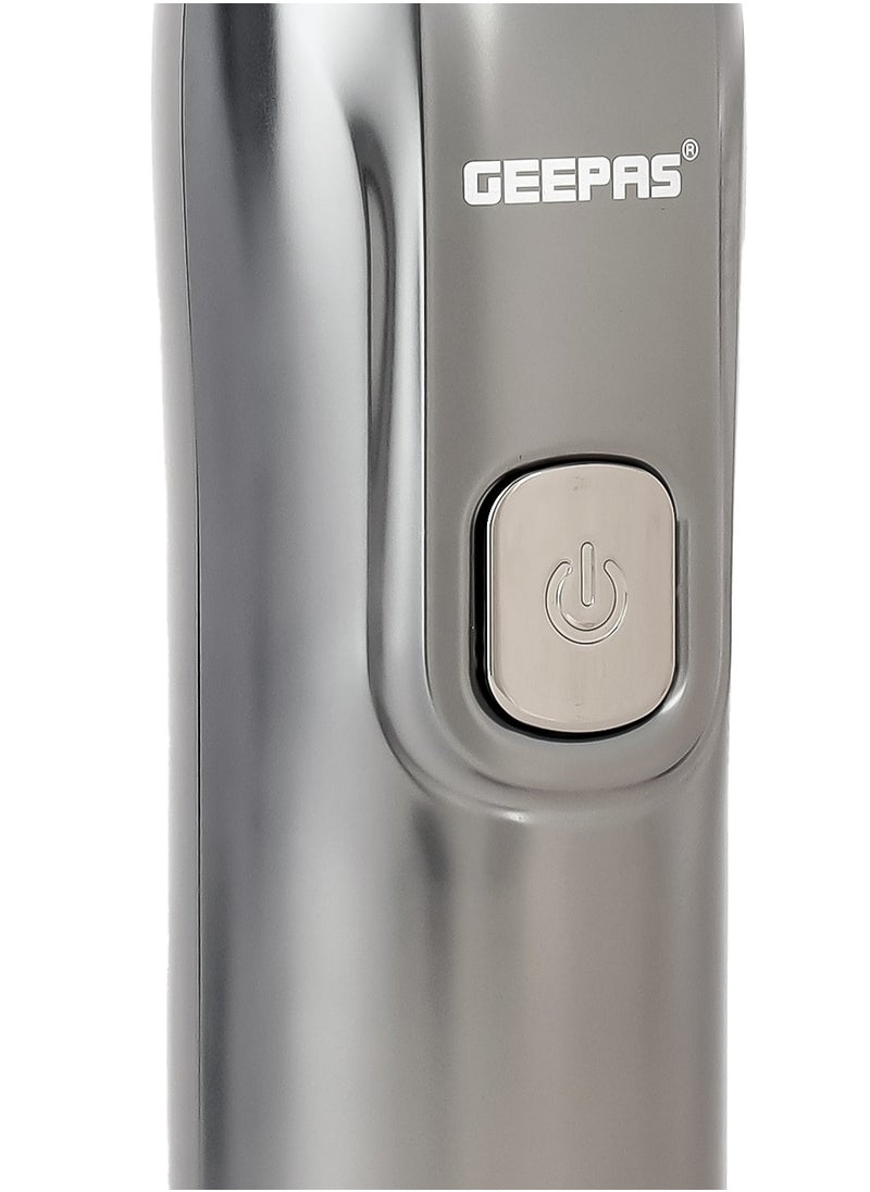 Geepas Rechargeable Hair and Beard Trimmer- GTR57509/ with High-Capacity Li-ion Battery and 180 min Working Time/ Detachable Blades and Waterproof IPX7/ Cordless Operation, Perfect for Home and Saloon