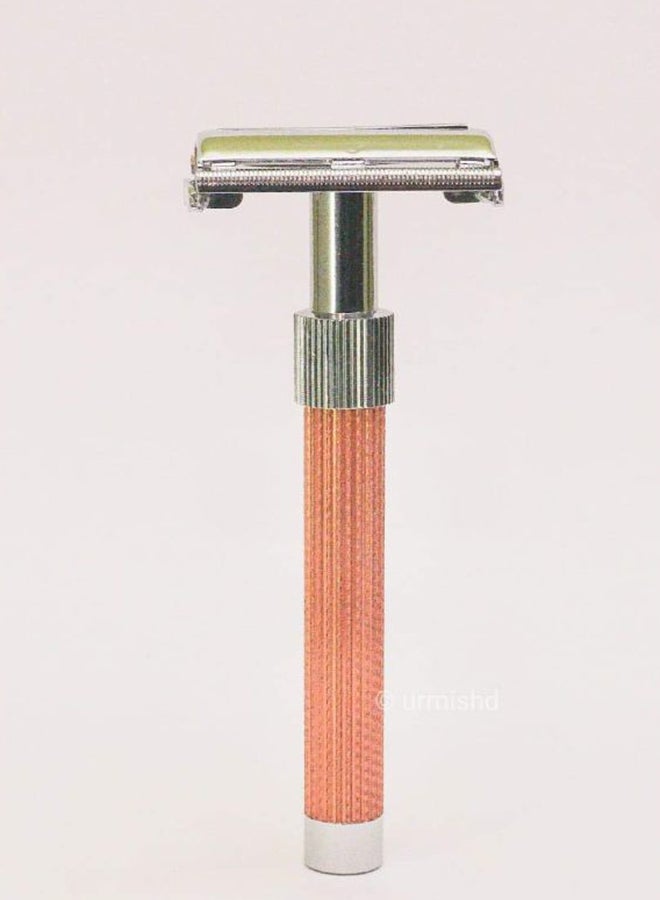 CS Butterfly Open DE Safety Razor With SS Blade Brown/Silver