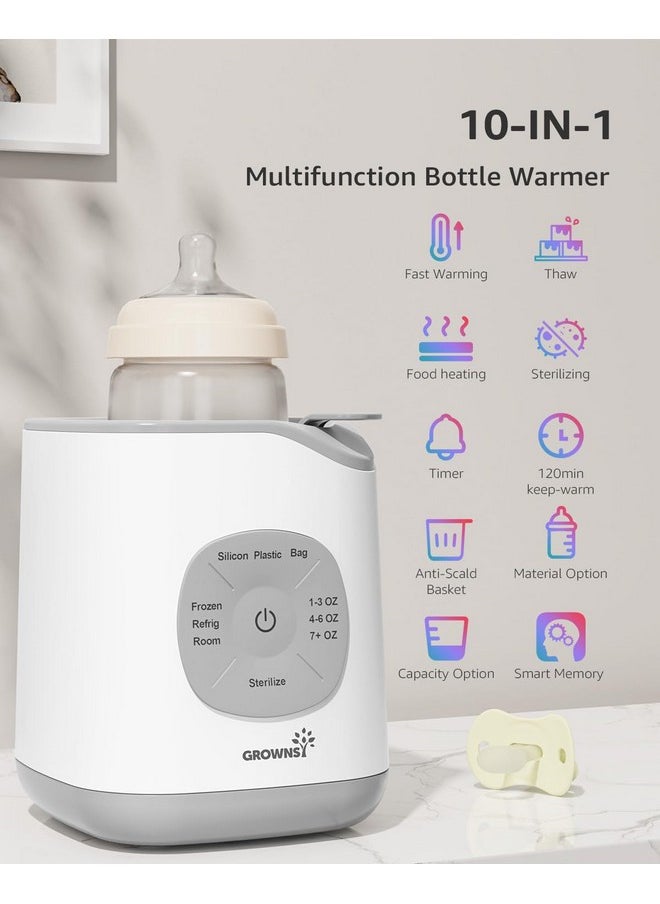 Bottle Warmer, Baby Bottle Warmer Fast For Breastmilk & Formula, Accurate Temperature Control, Milk Warmer For All Bottles With Thaw, Sterilizing, Keep Warm, Heat Food