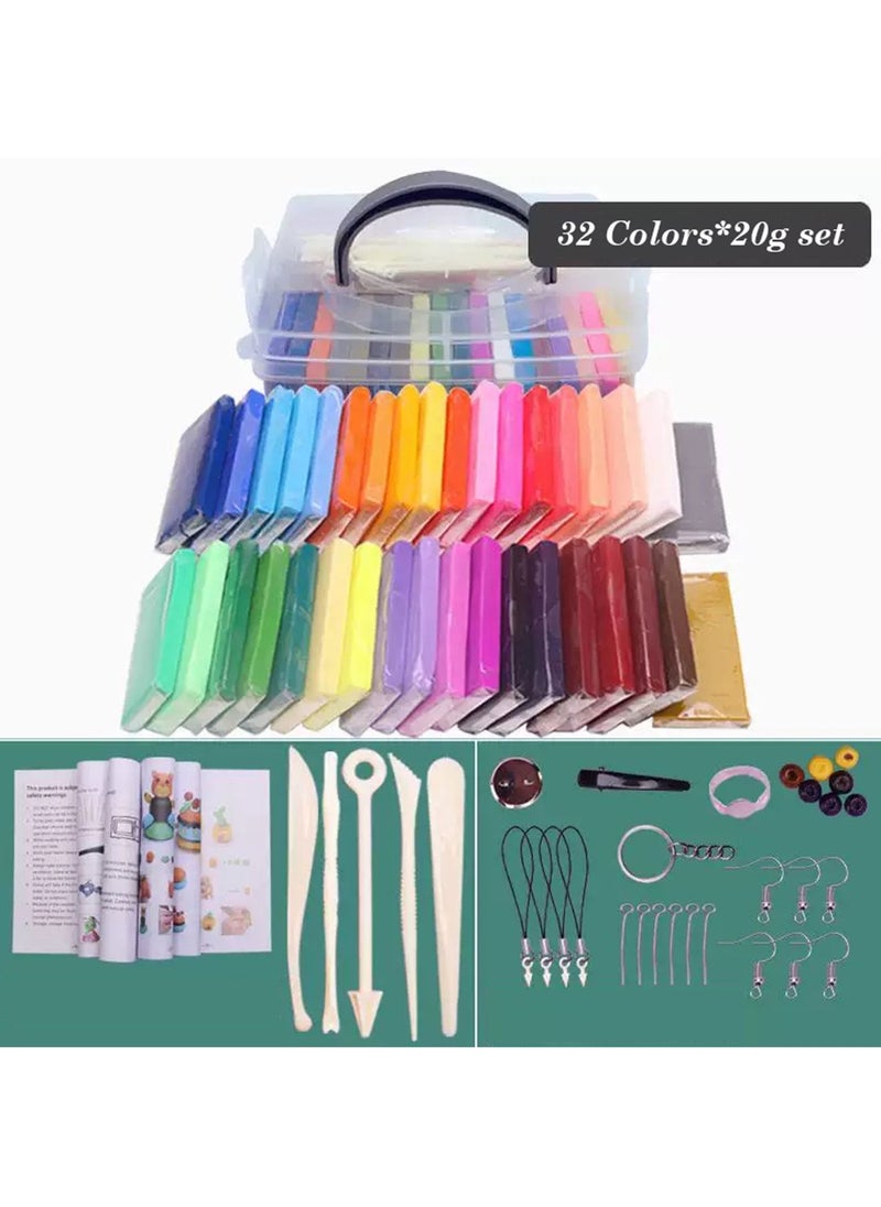 32-color soft clay, plasticine, oven mud tool set