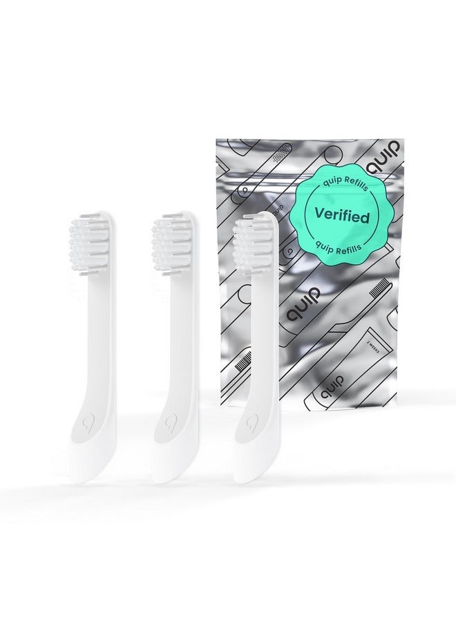 Sonic Toothbrush Replacement Heads For Kids - 3 Pack - Verified Quip Small Brush Head Refills For Electric Toothbrushes - Soft Bristles, Compact & Flexible - Last 3 Months Each