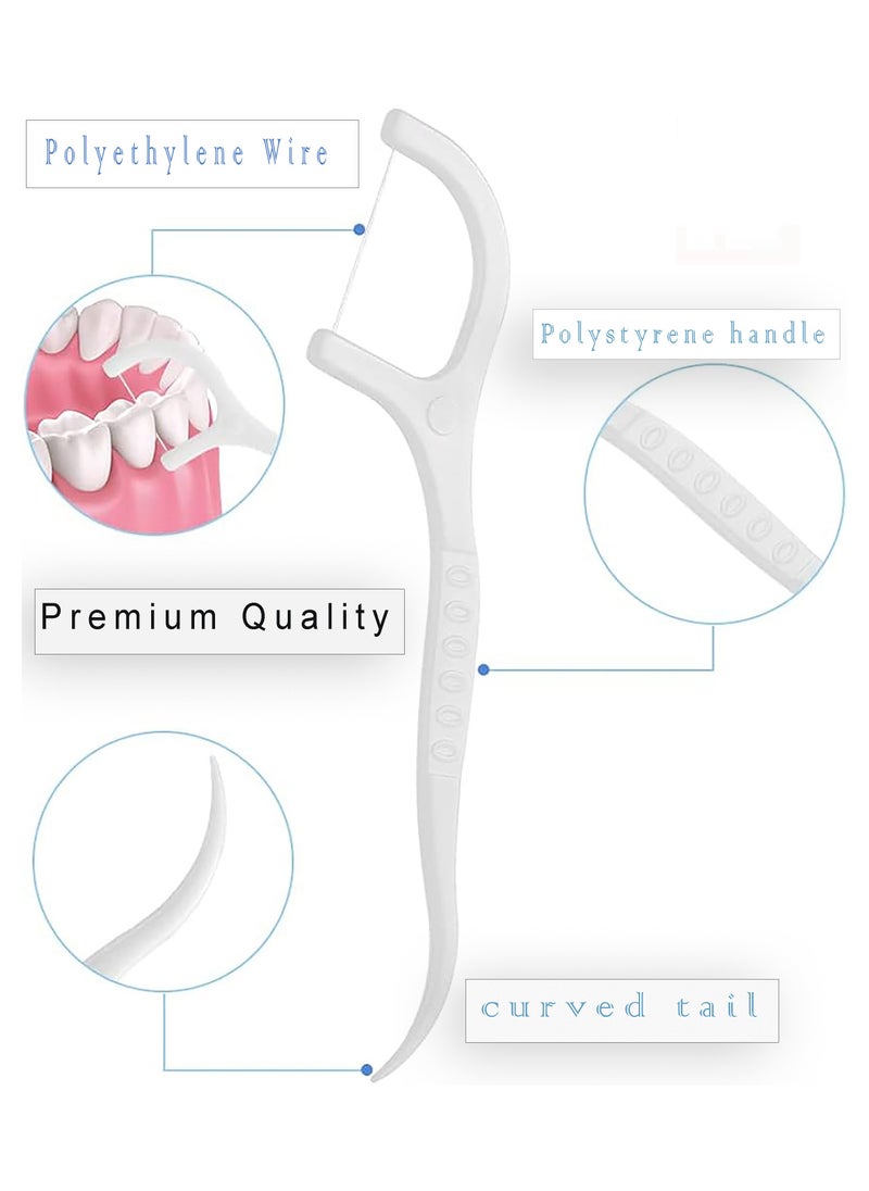 5 Pack Dental Floss, Gum Cleaner Teeth Essential, Crescent Design 50 Count Per Pack, Total 250 Count