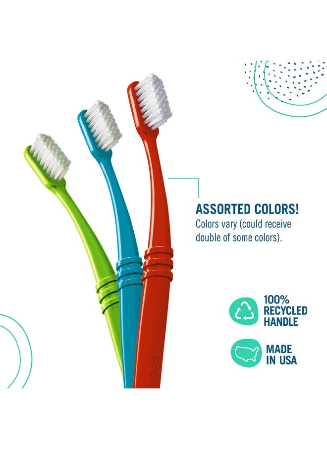 Eco Friendly Adult Toothbrushes, Made In The Usa From Recycled Plastic, Lightweight Paper Packaging, Soft Bristles, Colors Vary, 3 Count