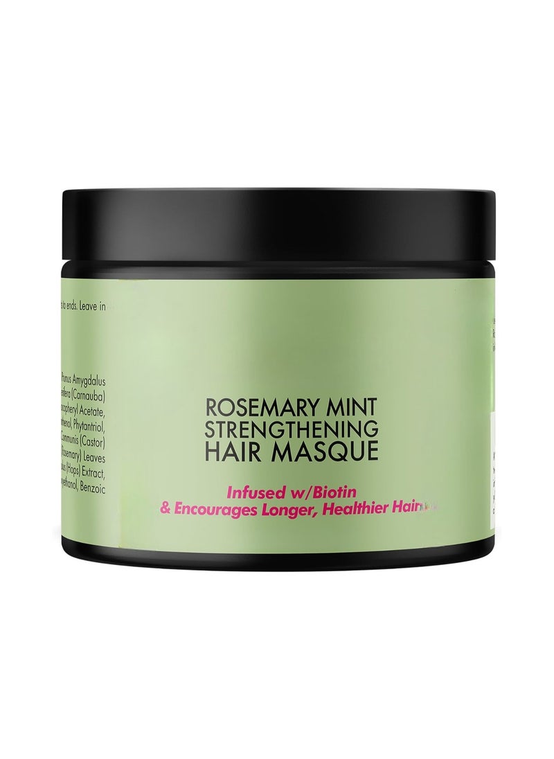 Organics Rosemary Mint Strengthening Hair Masque, Essential Oil and Biotin Deep Treatment, Miracle Repair for Dry, Damaged, Frizzy Hair and Paraben Free, For daily hair care and scalp treatments