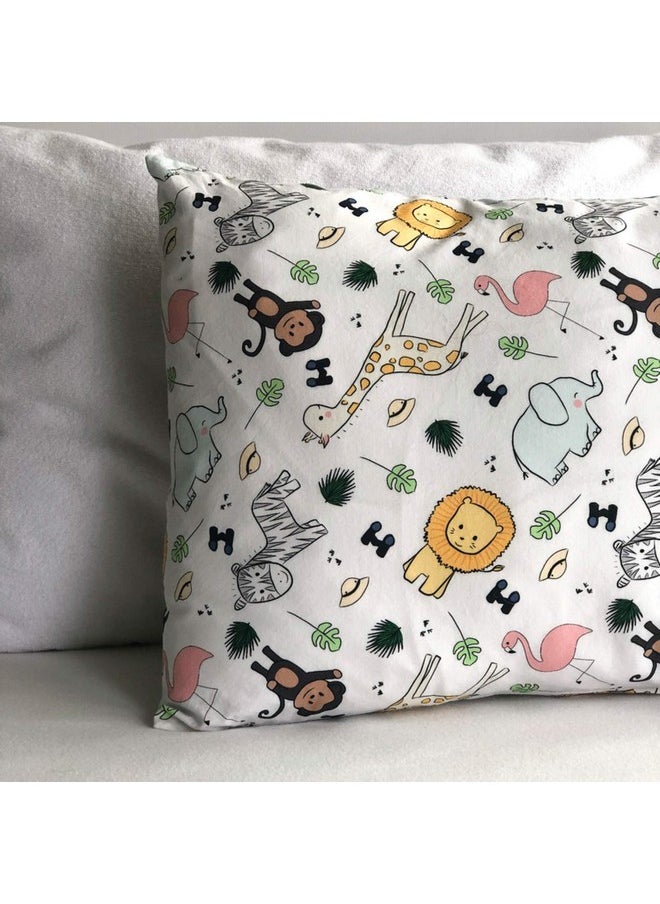 Toddler Pillowcase, 100% Cotton & Hypoallergenic Pillow Case For Toddler Pillow, Snug Fit Envelope Pillowcase, 13X18 Pillowcase, Pilllow Sold Separately (Safari)