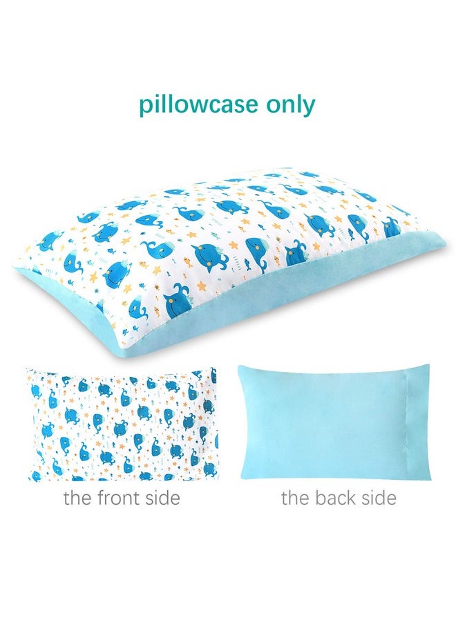 3-Piece Toddler Sheet Set Microfiber, Toddler Bedding Set Includes Crib Mattress Sheet, Flat Sheet And Envelope Pillowcase, Silky Soft, Breathable And Lightweight, Whale