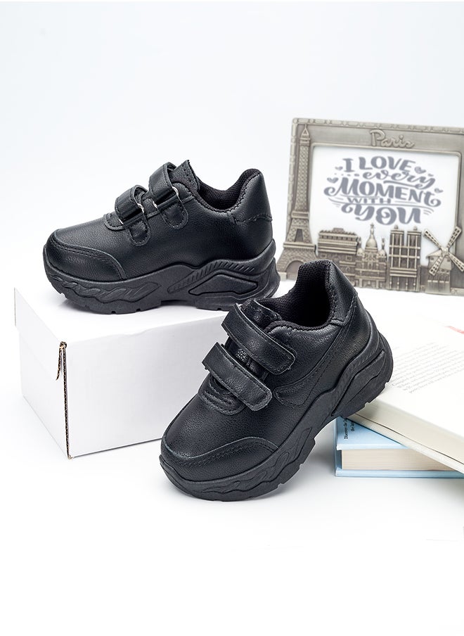 Sturdy Black Velcro School Sneakers for Everyday Comfort