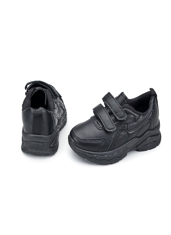 Stylish and Durable Black Velcro  School Sneakers for Active Kids