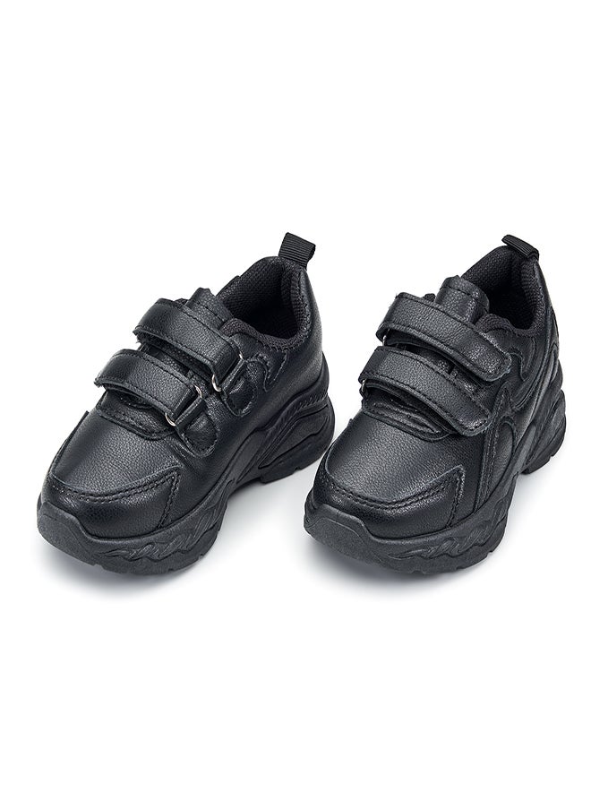 Stylish and Durable Black Velcro  School Sneakers for Active Kids