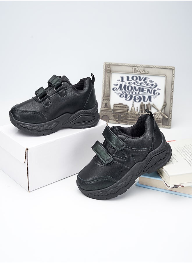 Durable Black Velcro  School Sneakers for Active and Energetic Kids