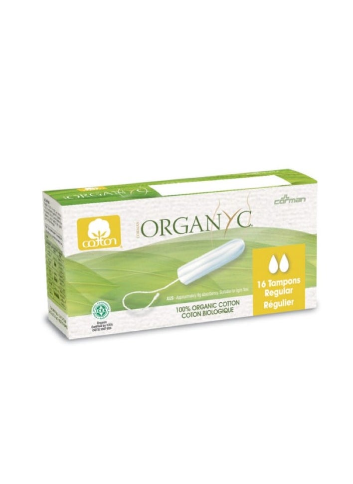 100% Cotton organic Regular Tampon 16 Tampons