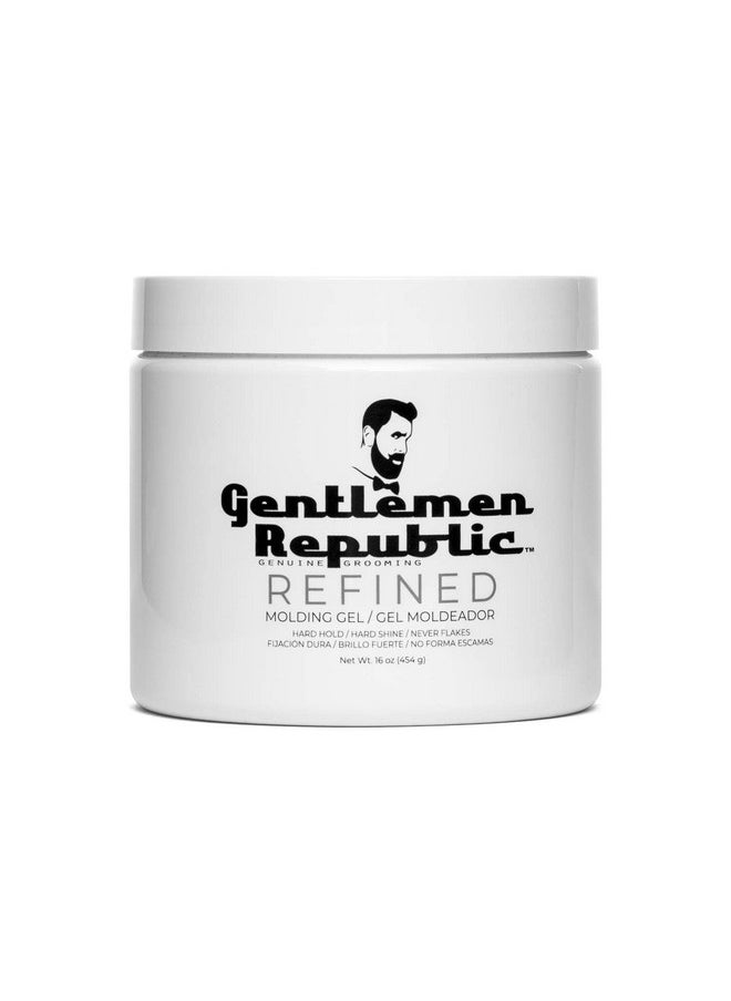 Gentlemen Republic 16Oz Refined Hair Gel - Professional Formula For 24 Hour Shine And Hold, Humidity Resistant, 100% Alcohol-Free And Never Flakes, Made In The Usa - 2Pk